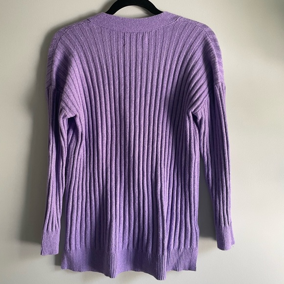 Loft Ribbed Purple Cardigan - Picture 8 of 8